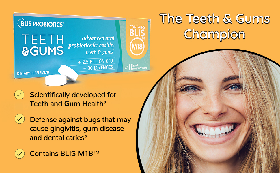 Amazon.com: BLIS Teeth & Gums Oral Probiotics for Mouth - Most Potent - Oral Probiotics For Teeth And Gums