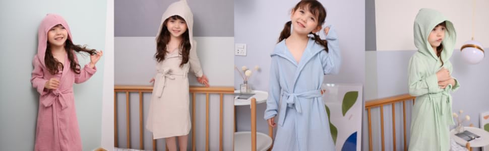 girl bathrobe cotton muslin
