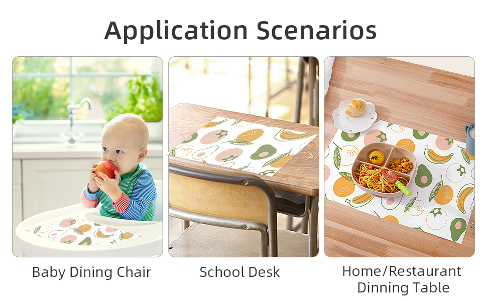 SUNVENO Disposable Placemats for Baby Kids Stickon