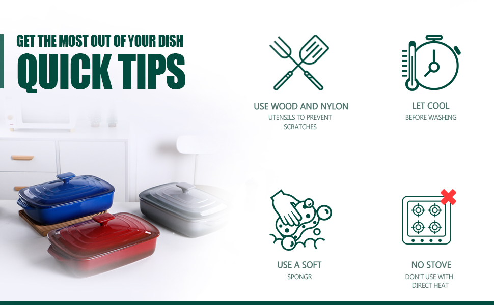 quick tips for baking dish