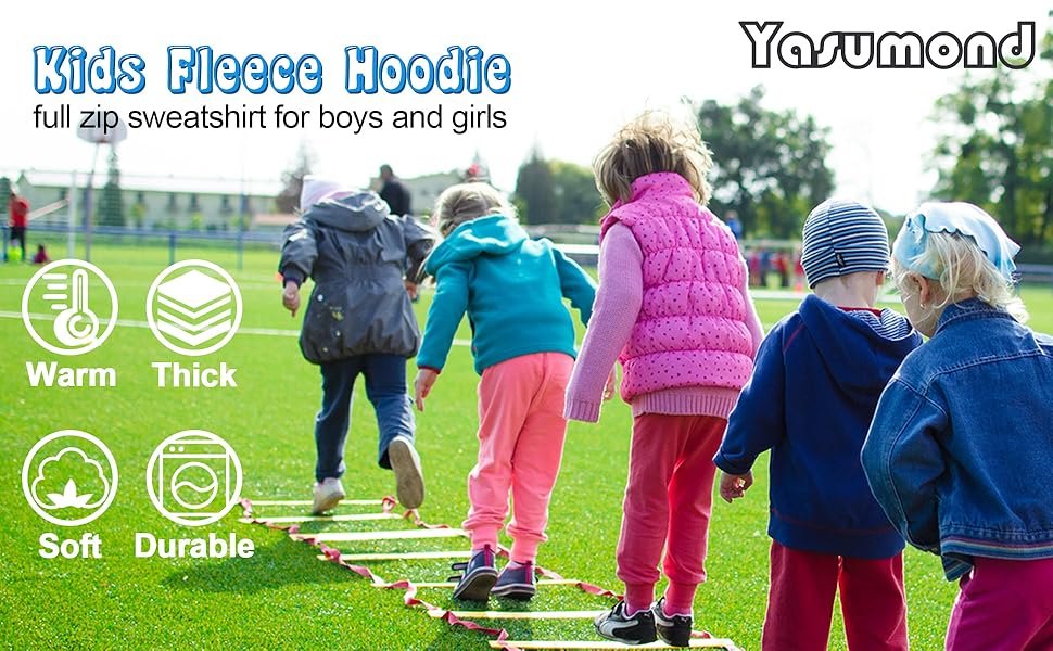 boys and girls fleece sherpa lined hoodie jacket coat for kids