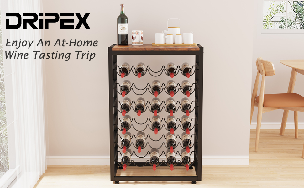 Dripex Wine Rack Freestanding for 30 Bottles, Bottle Rack