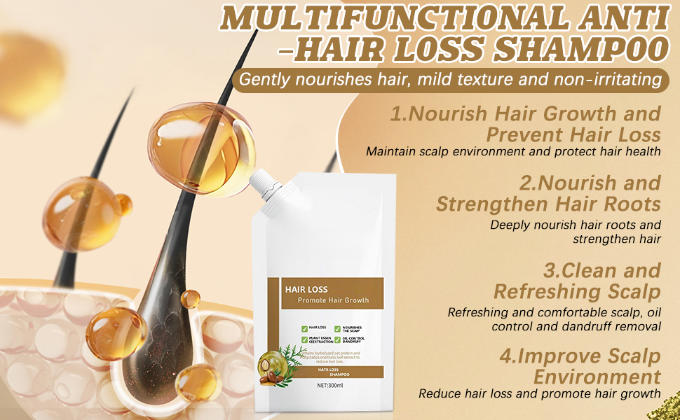 Anti Hair Loss Shampoo Suitable For All Hair Types, Mild In Nature, Improves Hair Loss