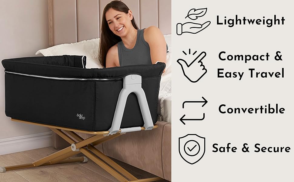 Evolur Orabelle Bedside for Baby, Lightweight and