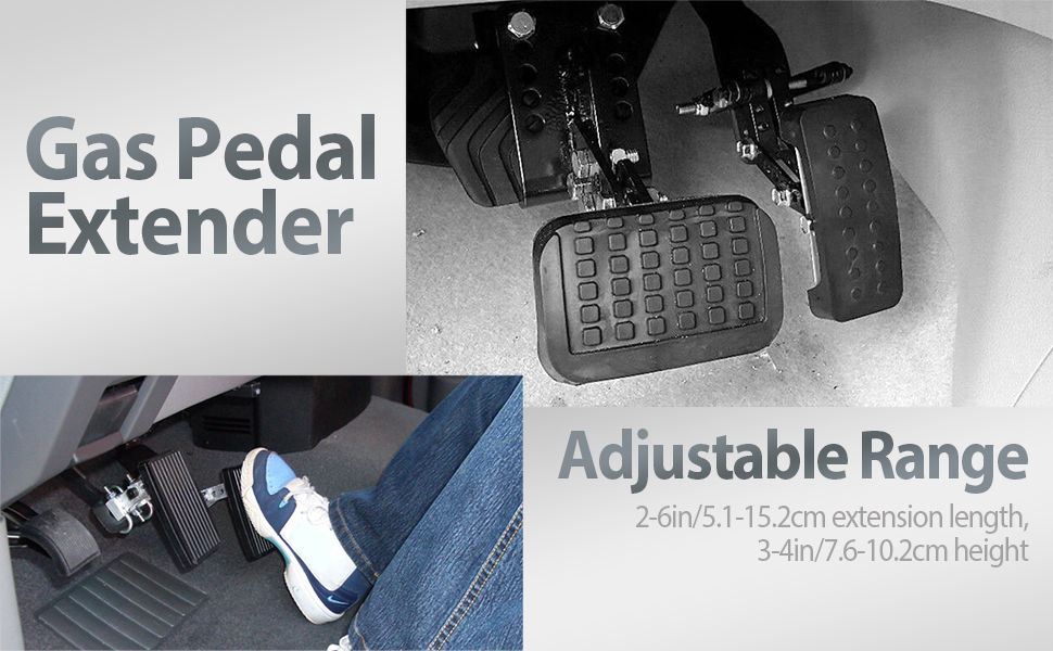 Gas and Brake Pedal Extenders, Universal Anti Slip