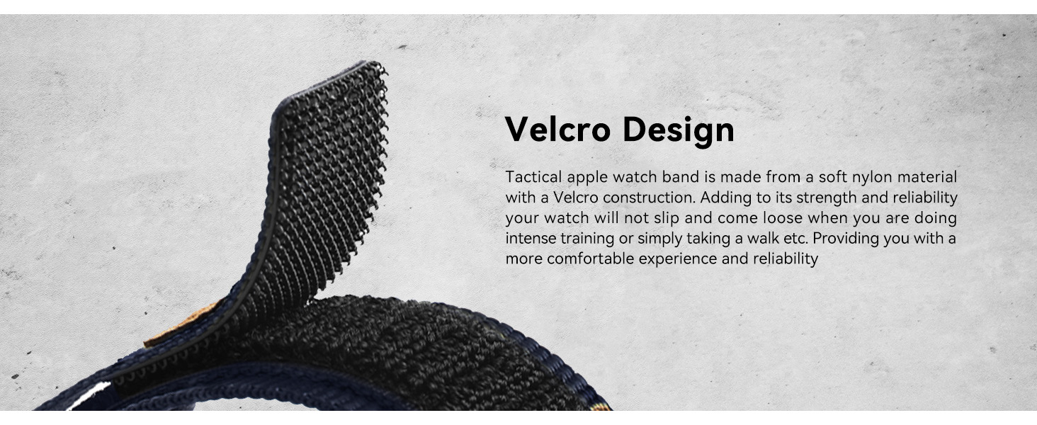 Rugged Velcro Apple Watch Band with  Case