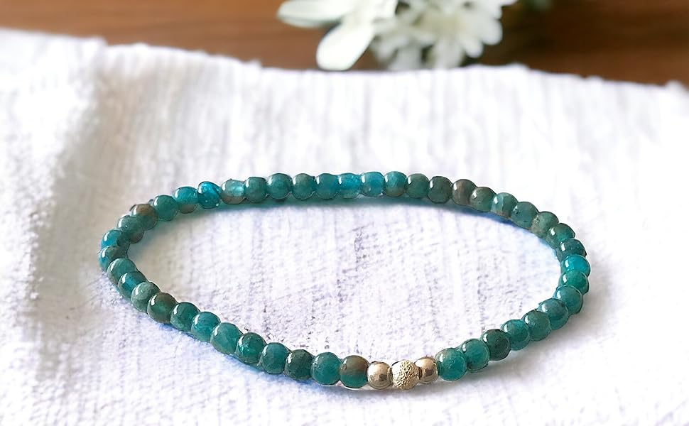 Handmade Regeneration erneuerung Perlenarmband Apatit stein_zum_abnehmen steinfixx blau grün