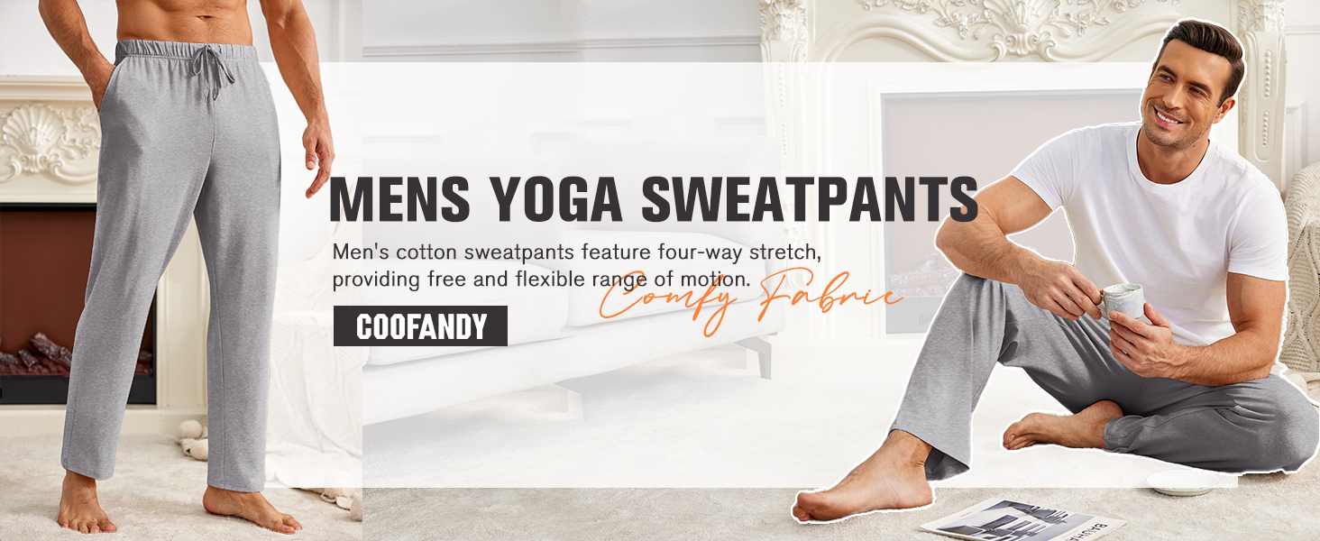 COOFANDY Mens Yoga Sweatpants Athletic Pants with Pockets