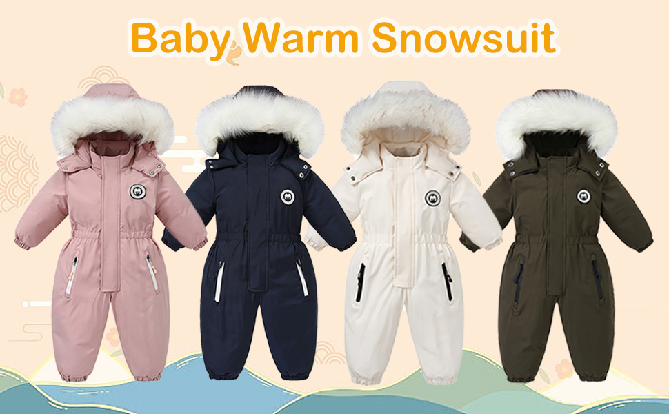Infant Toddler Snowsuit Cute Baby Suit Newborn Winter Coat Warm Hooded Jumpsuit for Boys Girls
