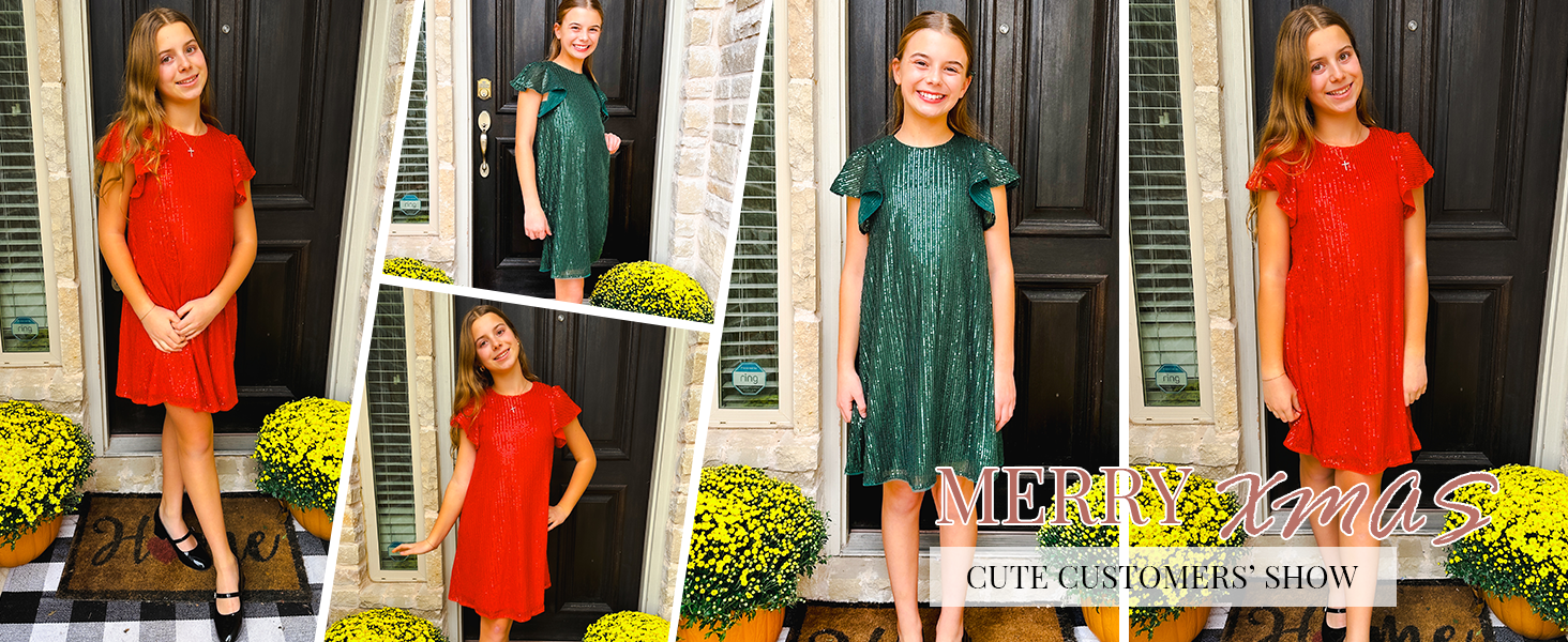 girls red sequin dress for christmas
