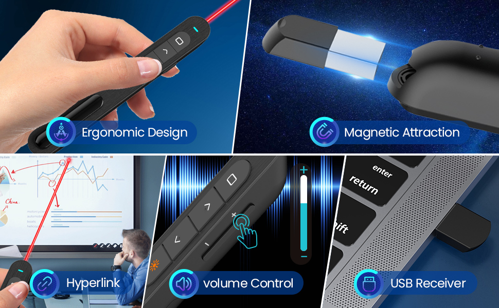 Presentation Clicker for PowerPoint Presentations, 2.4GHz