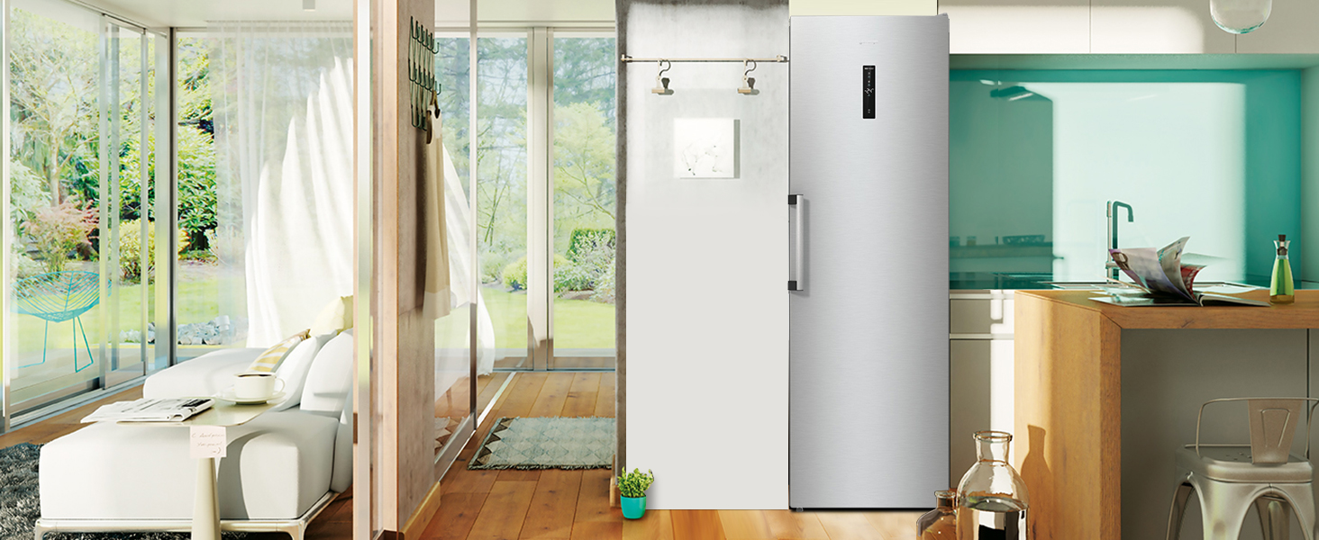 Congelator Gorenje, 280L, No Frost, Clasa D, Inverter Compressor, Fast Freeze, LED Display, Argentiu, FN 619 DAXL6 22 f