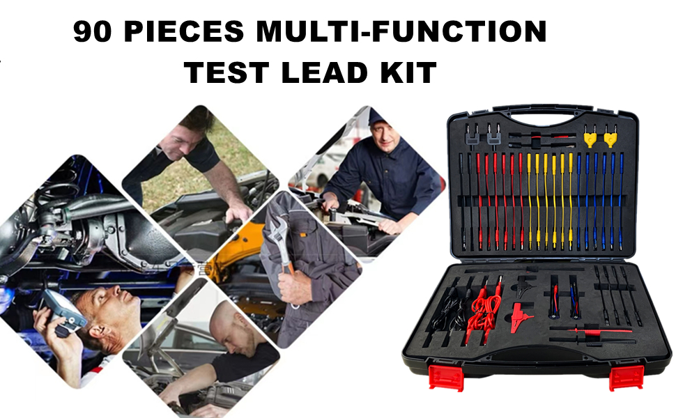 KINSANINC Automotive Circuit Test Leads Kit 90 Pieces with Carrying Case,Multi