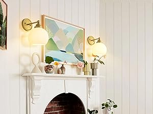 SongCiLT Indoor Globe Glass Wall Sconce Fixture for Hallway Living Room Bedroom Stairs