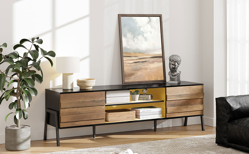 MidCentury Modern TV Stand for TVs up to 75 inch Flat