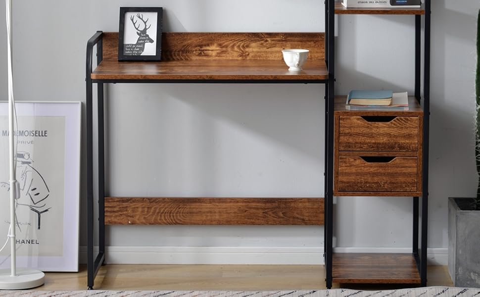 Amazon | 【配達予定日2-3日】パソコンデスク 引き出し付き