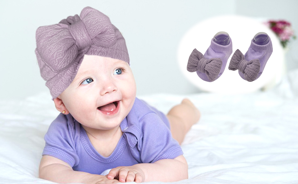 Baby Girls Hat Knitted Socks Set
