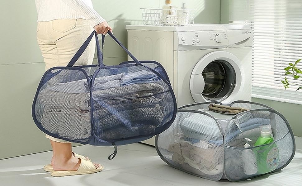 Pop Up Laundry Basket, Foldable Laundry Basket, Pack of 2, Laundry