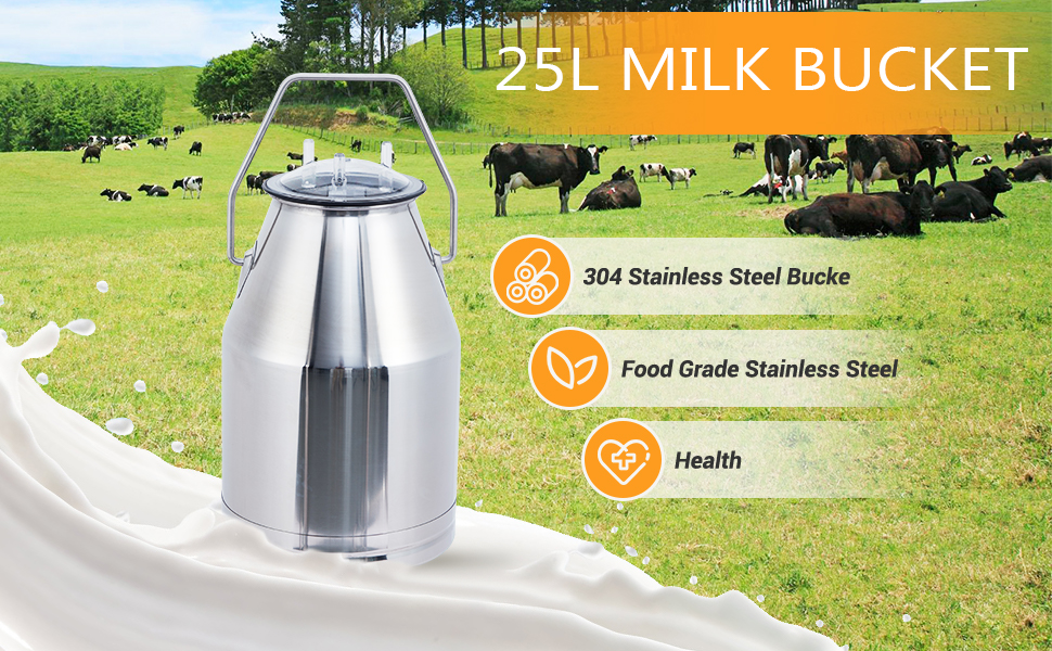 Stainless steel milk bucket with handheld