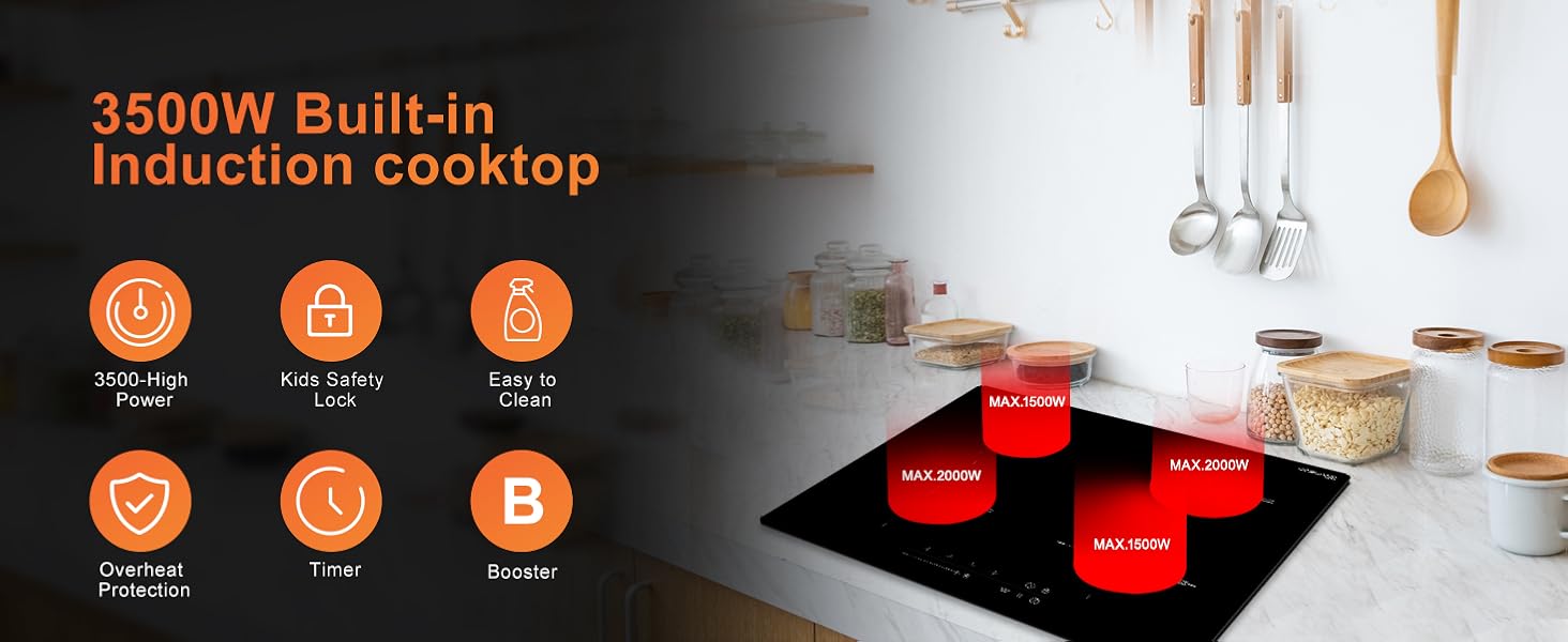 Electric Cooktop 24 Inch, GASLAND Chef IH60BF 240V