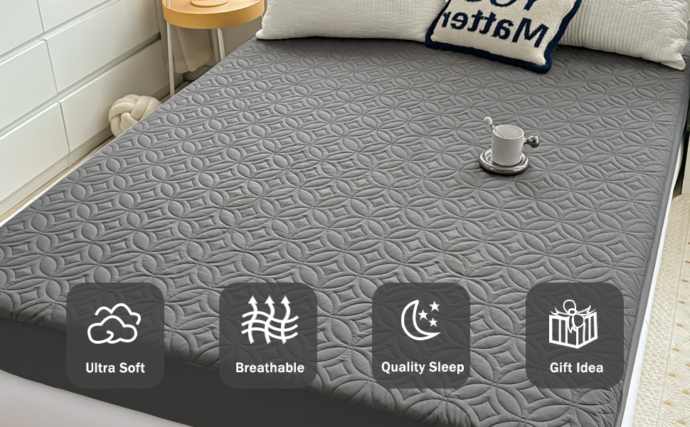 Waterproof Mattress Protector Queen Size, Mattress Pad with