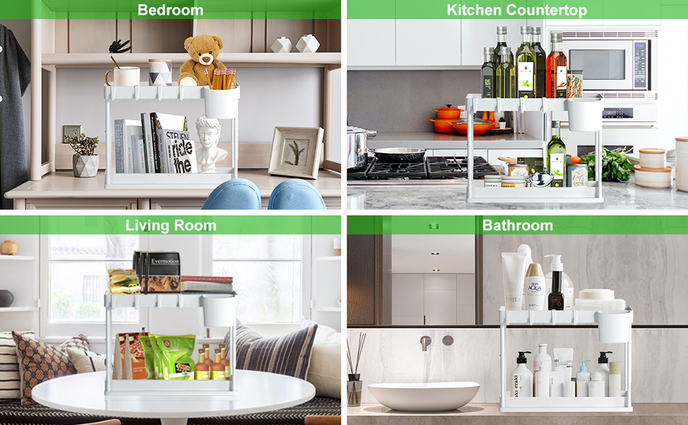 SKYSER Under Sink Shelf Kitchen 2Tier Drawer Organiser Lifting