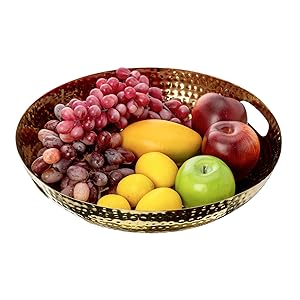 14 인치 디럭스 장식 식기 트레이 중심 컷 아웃 핸들 