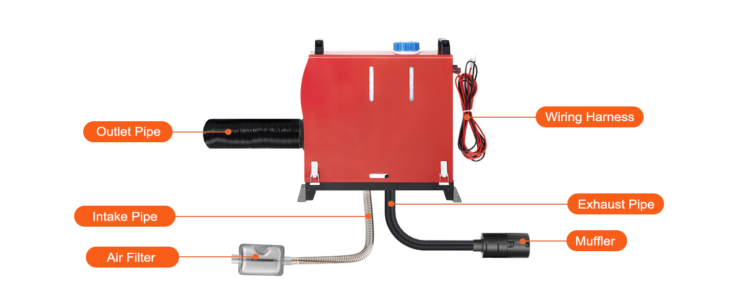 VEVOR Diesel Heater, 12V 8KW Diesel Air Heater, All in One Air Outlet Diesel Heater, Parking