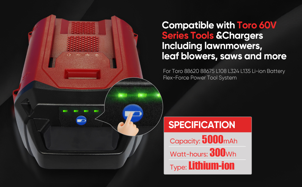 Replacement Batteries for Toro 60V Battery