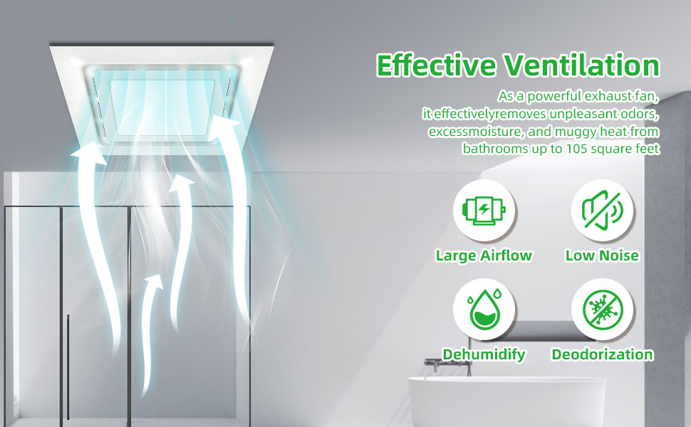 Exhaust fan with light and ventilation fan