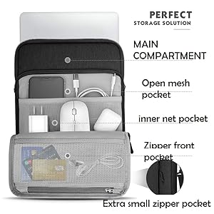 DERBEN CLOVE 14 Inch Laptop Tablet Sleeve with Shoulder Belt Sling Side Hand Bag