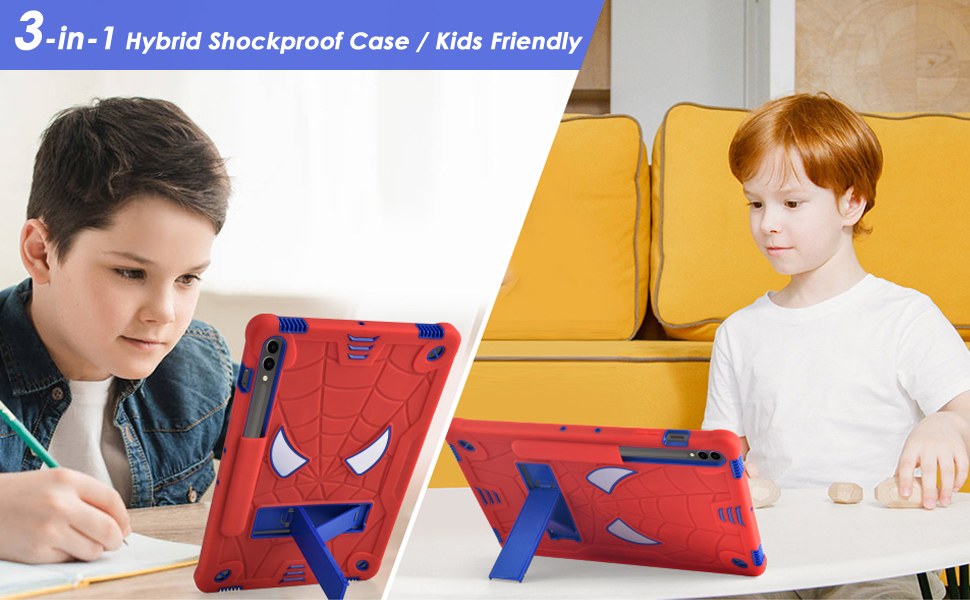 DETUOSI Kids Case for Samsung Galaxy Tab S9 Plus/ S9 FE Plus 5G 12.4" Heavy Duty Shockproof Cover