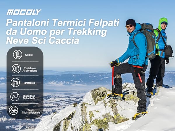 Pantaloni Da Montagna Uomo MOCOLY Pantaloni Trekking Invernali Uomo  Pantaloni Sci Alpinismo Felpati Termico Pantalone Neve Caldi Pantaloni  Cargo Imbottiti Invernale Antistrappo Per Caccia Montagna Snowboard MTB  Golf Lavoro Pantaloni Da Montagna