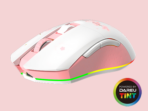Amazon.com: DAREU Sakura Pink Wireless Wired Gaming Mouse