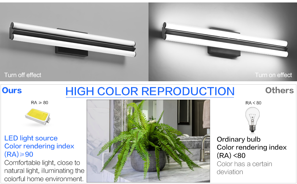 SOLFART Bathroom Vanity Light, LED Bathroom Light Fixtures 24Inch