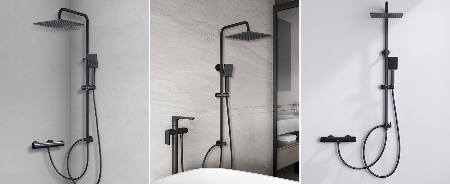 Coluna duche sem torneira ajustável 74 - 109 cm