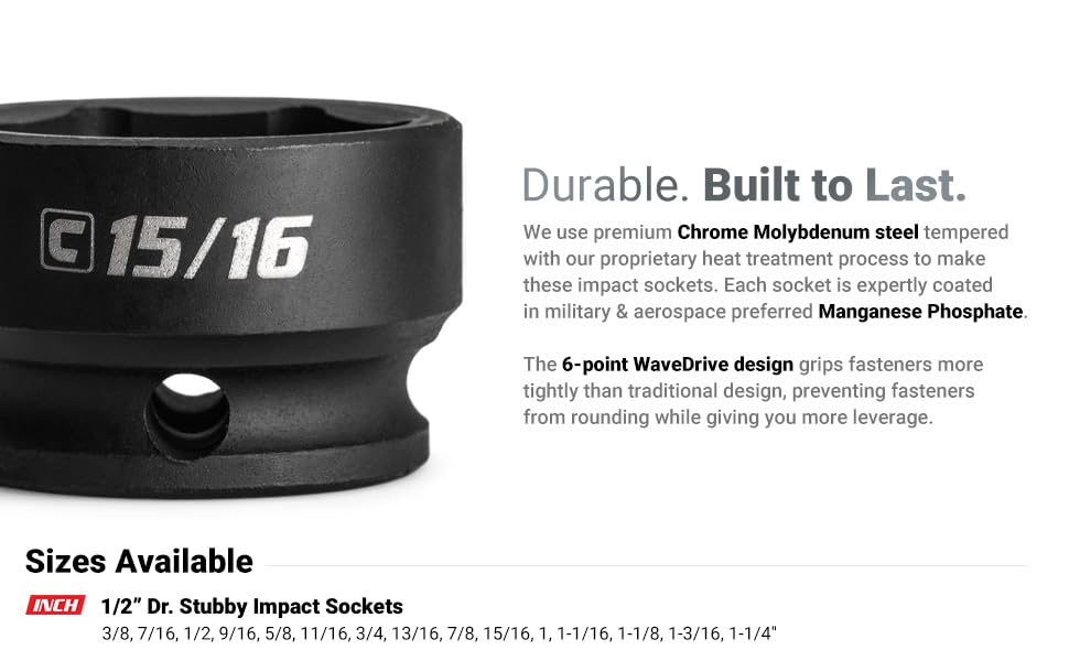 Amazon.com: Capri Tools 1-1/4 in. Stubby Impact Socket, 1/2