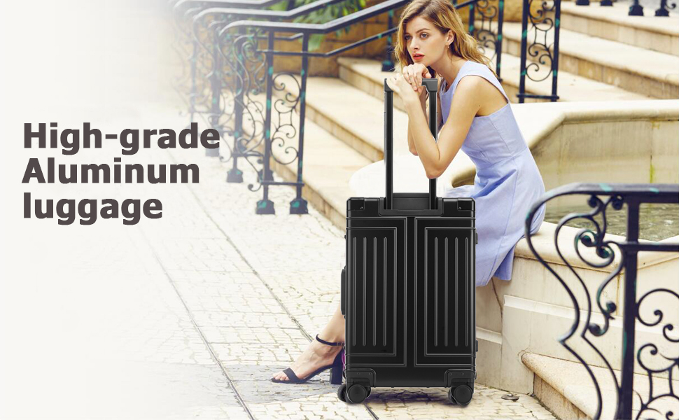 Amazon.com | feilario 20in All Aluminum Luggage Hard Shell