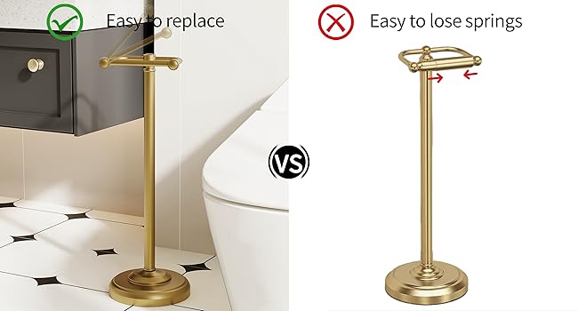 gold toilet paper holder stand