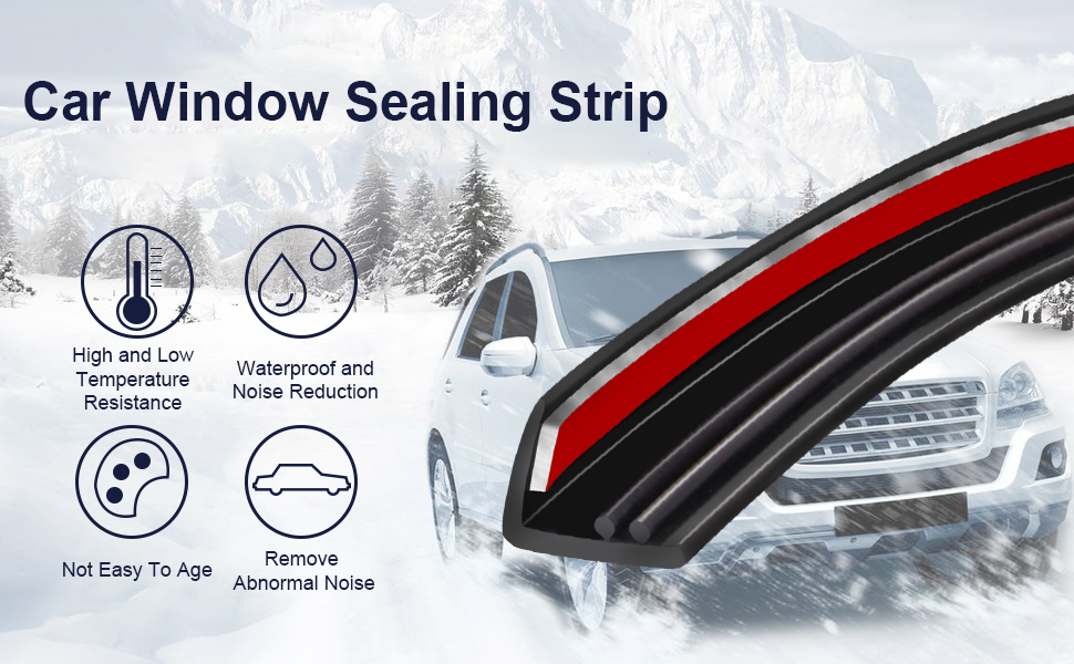 Car Window Seal Strip 13.12 Ft VShaped Window Sealing