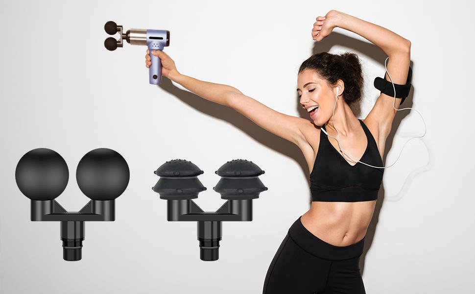 Adenta Massage Gun Heads, Double Head Massage Gun