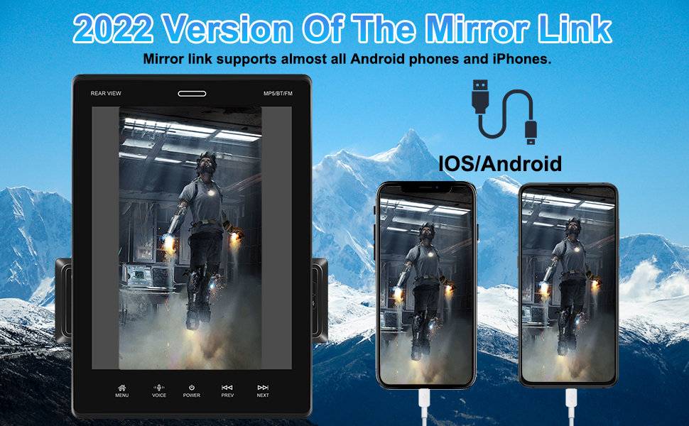 GOHHDL Single Din Car Stereo Apple Carplay, 9.5 Inch Touch