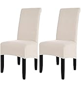 MIFXIN Large Dining Chair Covers Stretch Suede Velvet XL Size Chair Slipcover Spandex Soft Washab...