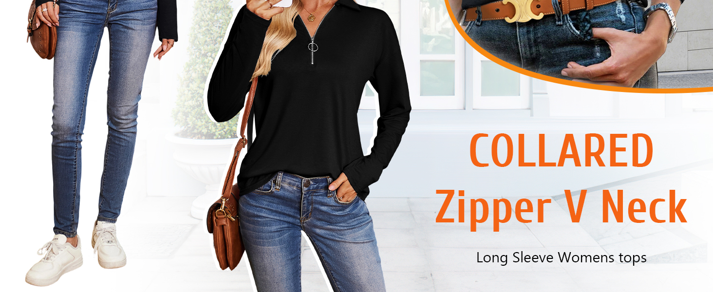 womens casual collared tops