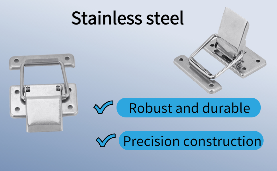 2 Pcs Stainless Steel Hardware Case Spring Loaded Latch Catch