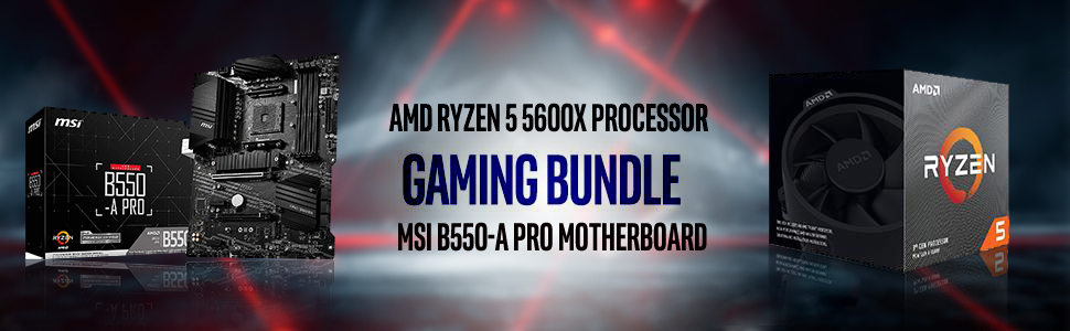 AMD Ryzen 5 5600X Desktop Processor with MSI B550-A PRO AM4 DDR4 ATX Motherboard PCIe 4.0 M.2