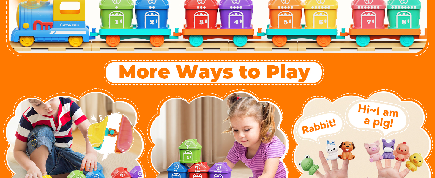 Toddler Toys for 1 2 3 Year Old Boy Girl, Electric Train Set, Montessori Learning Toy