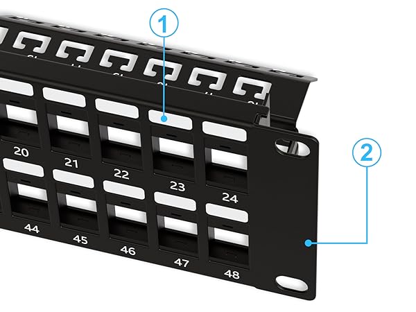 Amazon.com: Iwillink Blank 48-Port Keystone Patch Panel, 2U