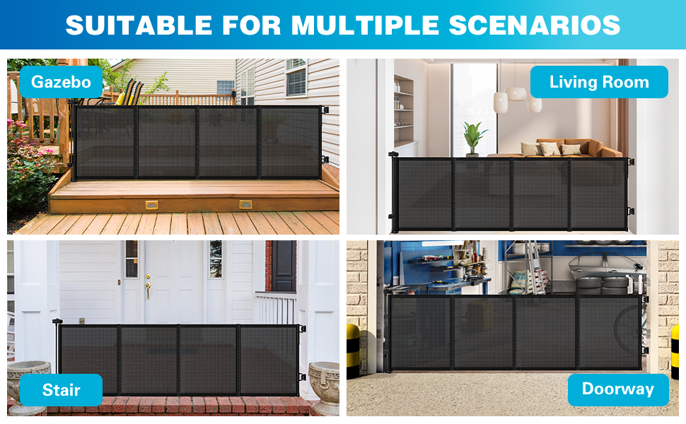 DOLEMODUO Retractable Safety Gate, 47”×200” Portable