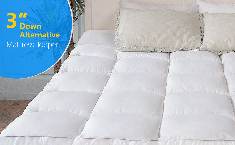 King Mattress Topper, QUEEN ROSE Cooling Mattress Bed Cover